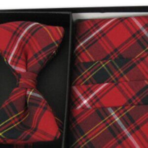 BERRINGTON PLAID CUMMERBUND & BOW TIE SET